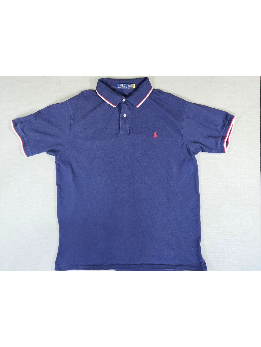 Polo Ralph Lauren Mens Navy Blue Cotton Pique Polo Shirt 2XLT